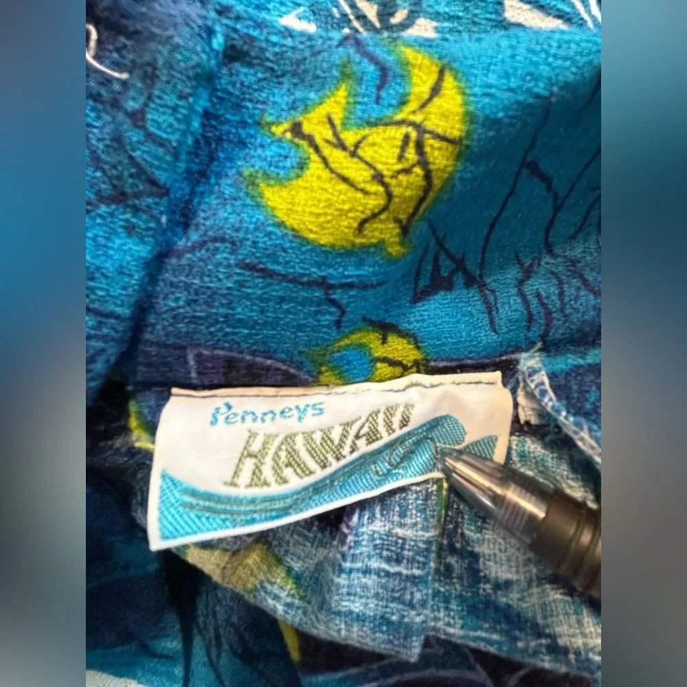 Vintage Penneys Blue Hawaiian Dress